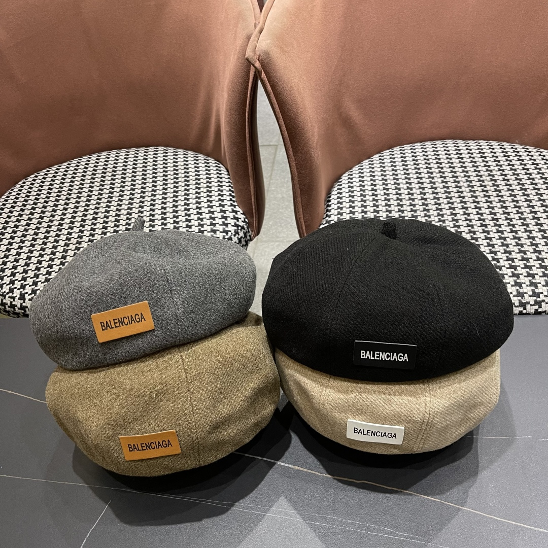  巴黎世家 贝雷帽子女春秋网红日系复古百搭画家帽品脸小凹造型八角帽