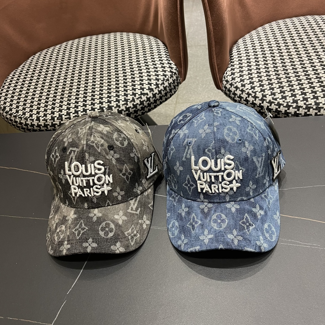  Lv路易威登 品脸小加宽帽檐做旧大头围棒球帽防晒
休闲字母刺绣迷彩帽