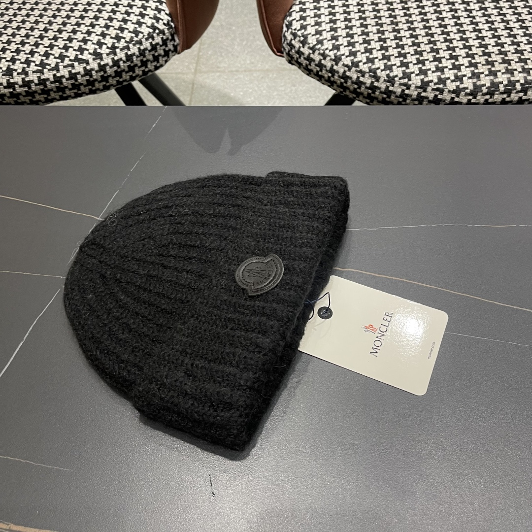  蒙口Moncler盟可睐💥2025官网经典针织帽，原单复刻.非常柔软亲肤，弹性很好💓有质感又非常百搭的