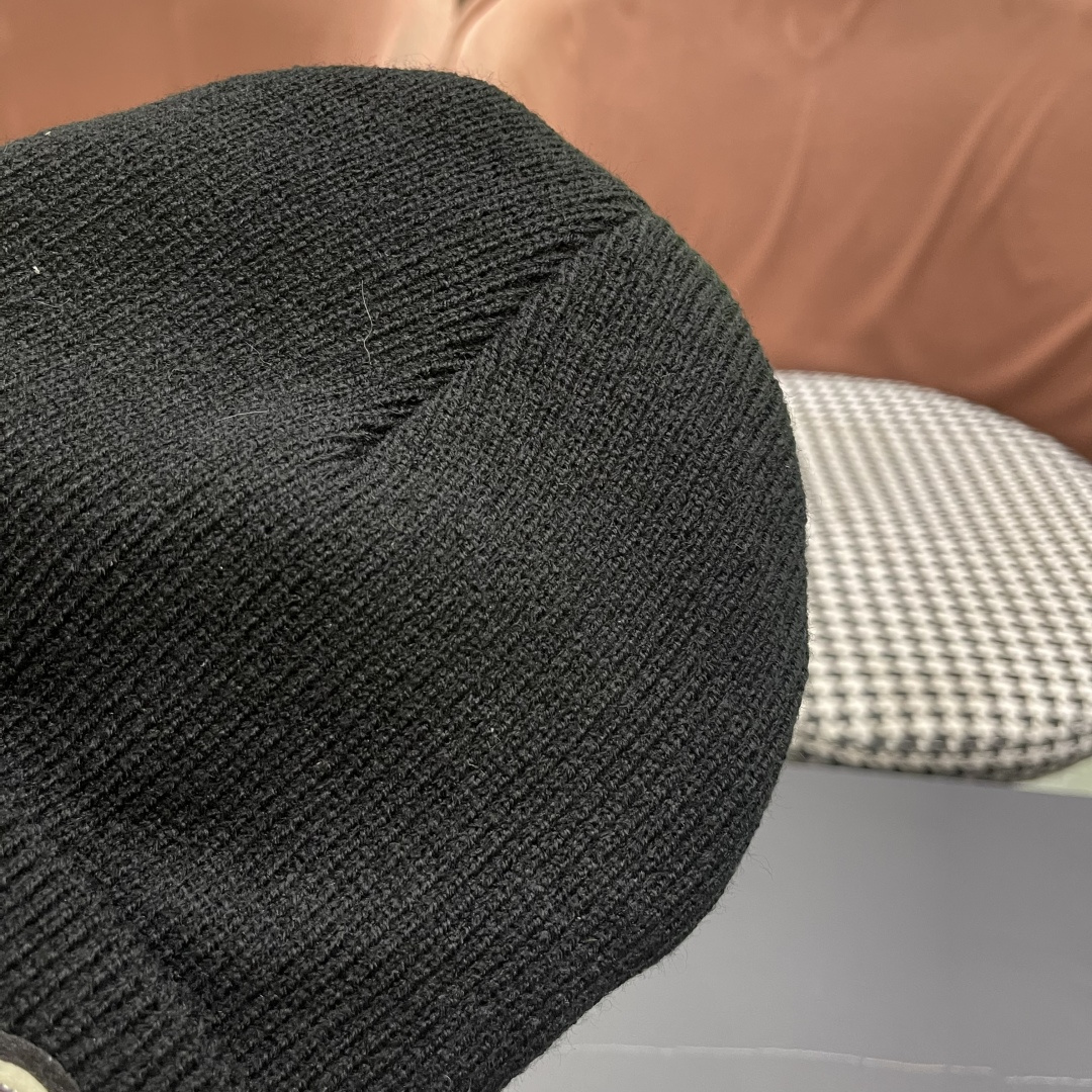  Moncler蒙口女秋冬季加绒加厚针织帽保暖护耳冷帽2025新款包头毛线帽