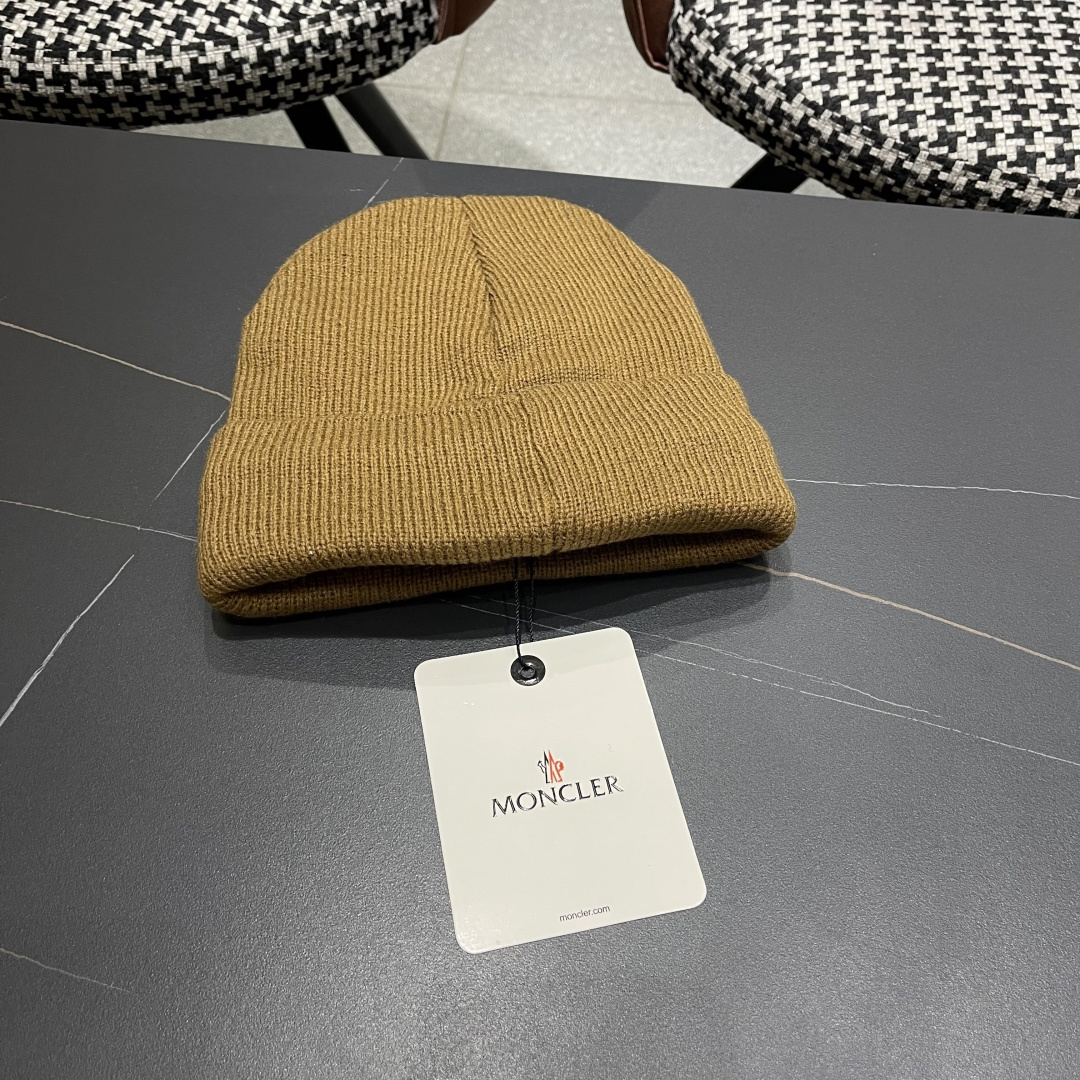  Moncler蒙口女秋冬季加绒加厚针织帽保暖护耳冷帽2025新款包头毛线帽