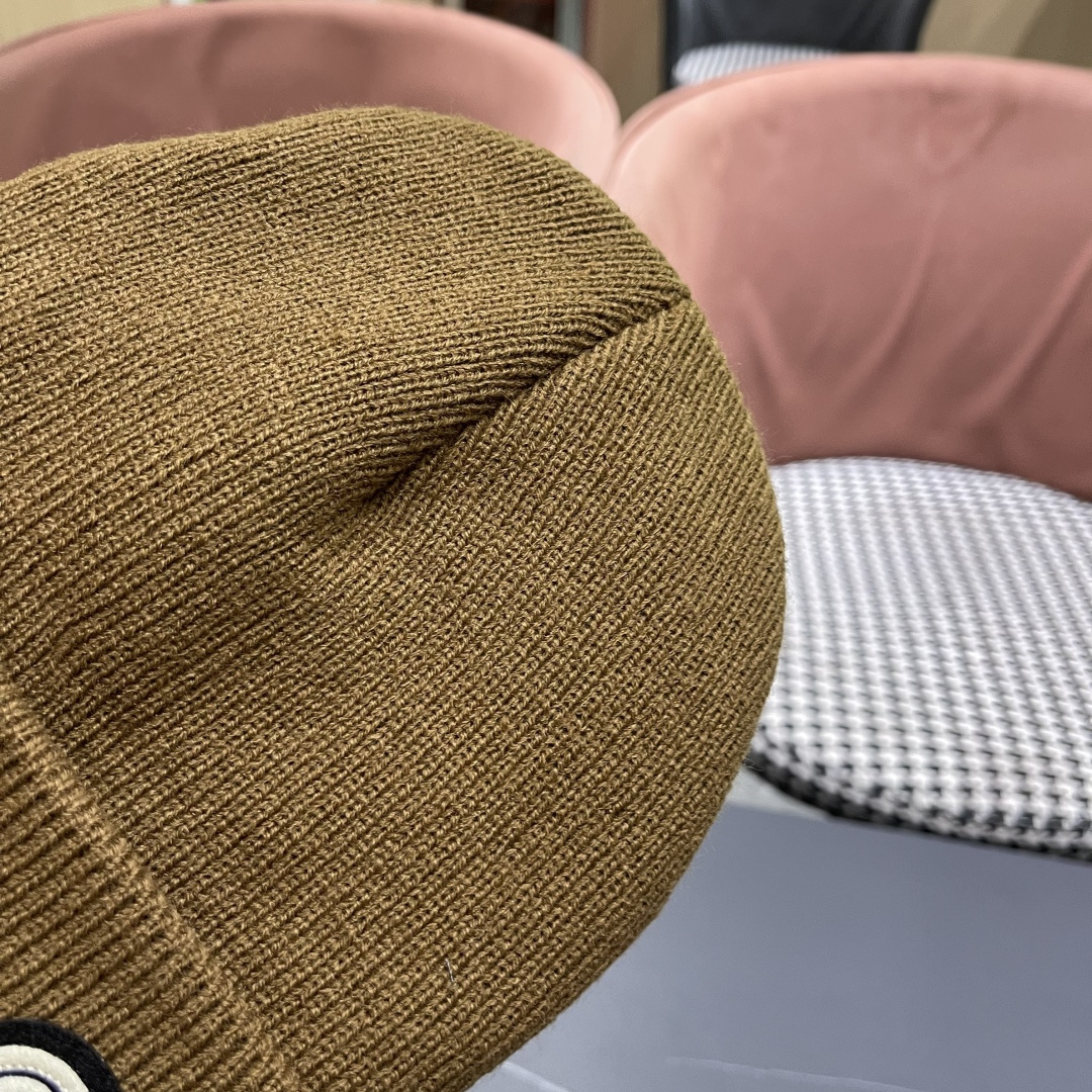  Moncler蒙口女秋冬季加绒加厚针织帽保暖护耳冷帽2025新款包头毛线帽