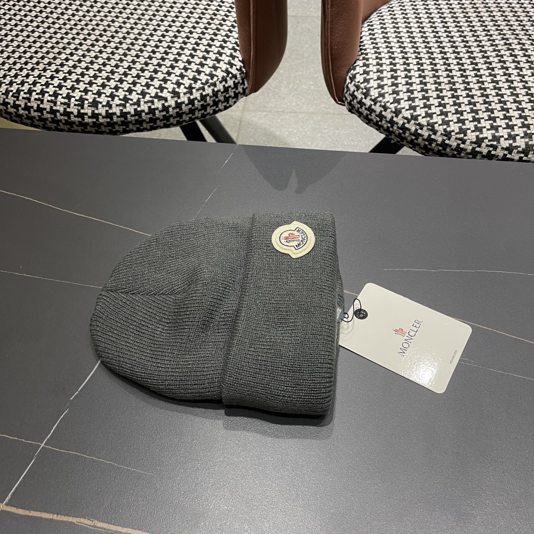  Moncler蒙口女秋冬季加绒加厚针织帽保暖护耳冷帽2025新款包头毛线帽