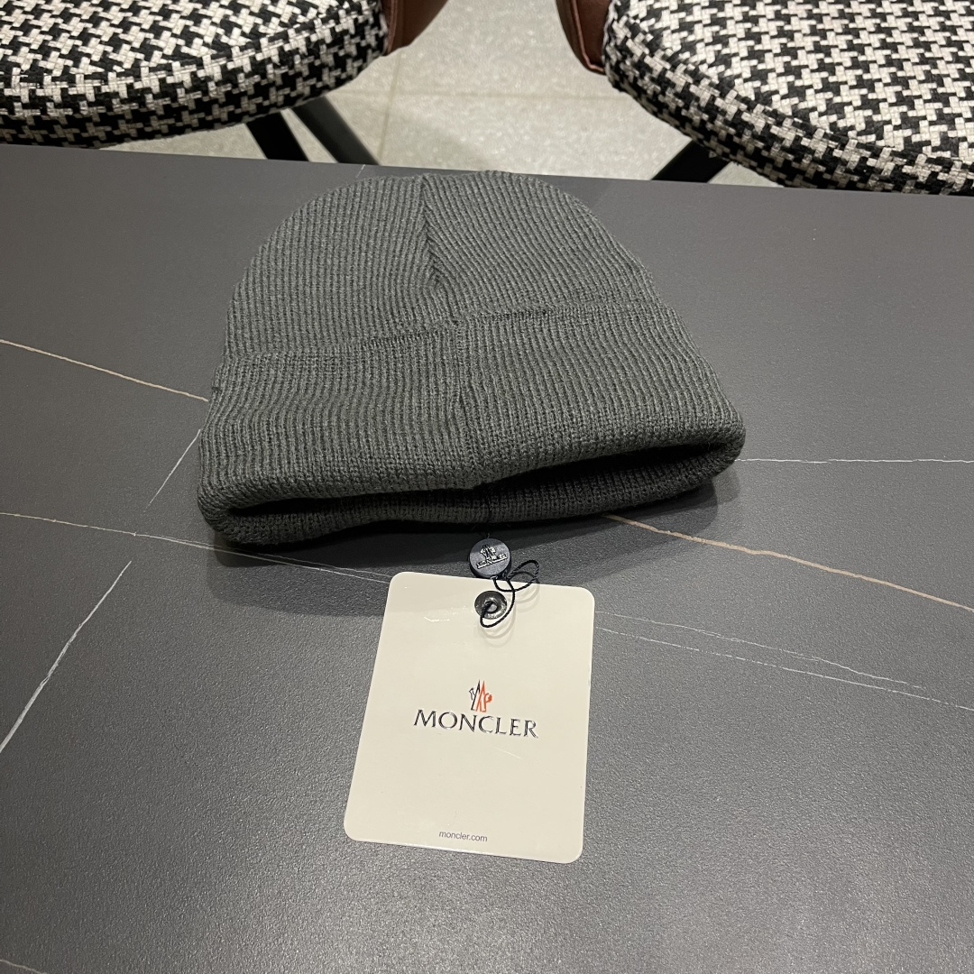  Moncler蒙口女秋冬季加绒加厚针织帽保暖护耳冷帽2025新款包头毛线帽