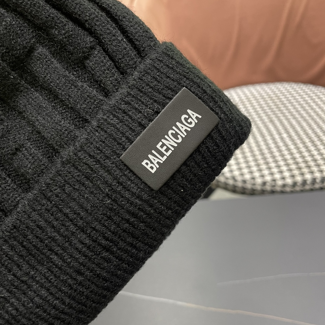  巴黎世家👒现货Balenciaga巴黎世家官网品质（非市场普通货，留意细节哦）秋冬新款毛线帽子，男女同