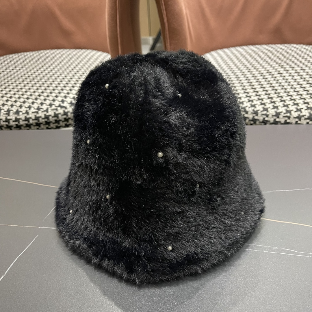  GUCCI渔夫帽2025秋冬新款女显脸小保暖盆帽休闲毛绒水桶帽