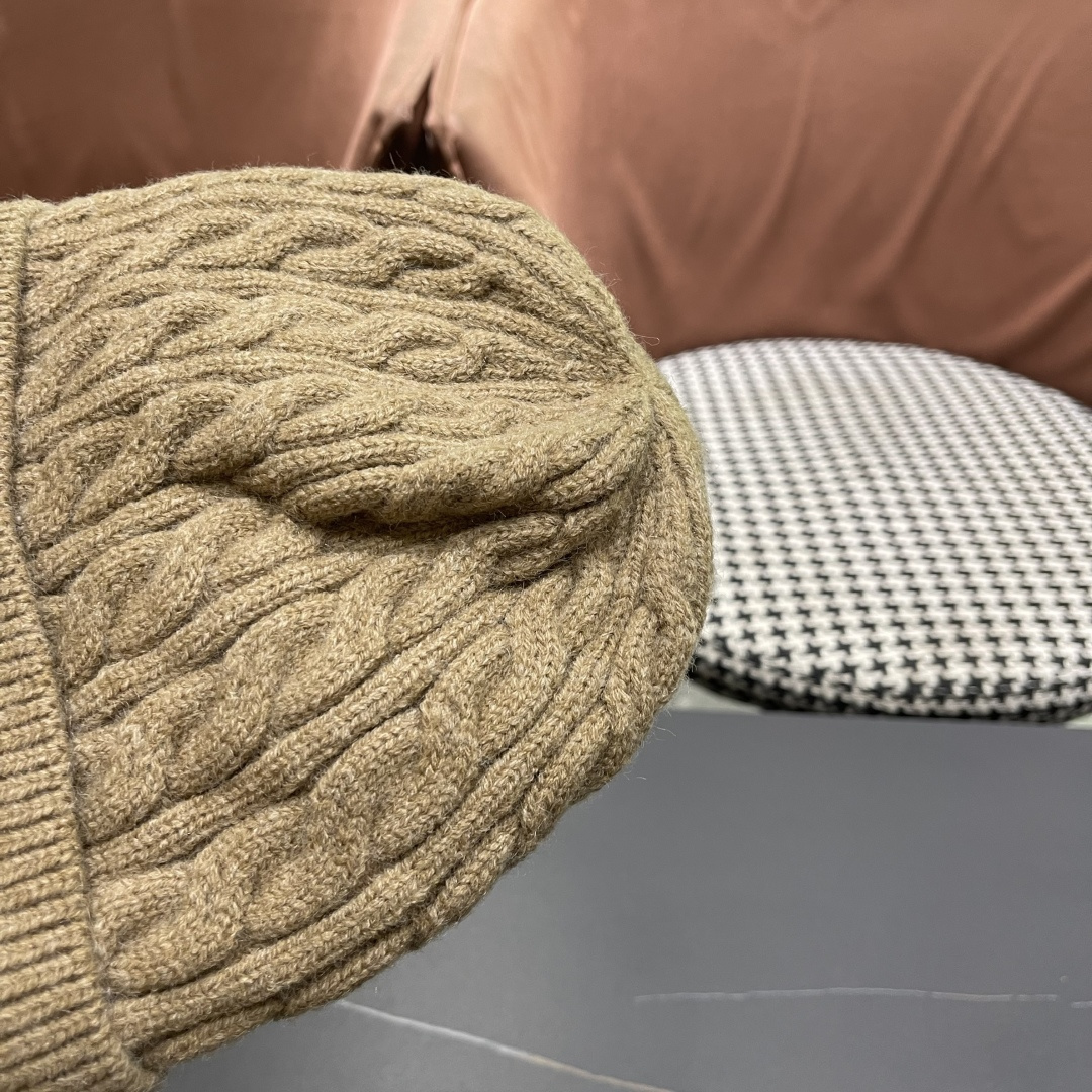  迪奥2025冬款针织帽女D家冷帽保暖帽子菱格毛线帽男