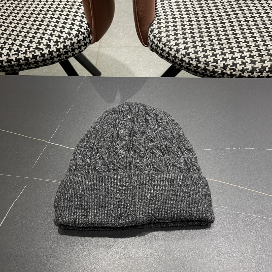  迪奥2025冬款针织帽女D家冷帽保暖帽子菱格毛线帽男