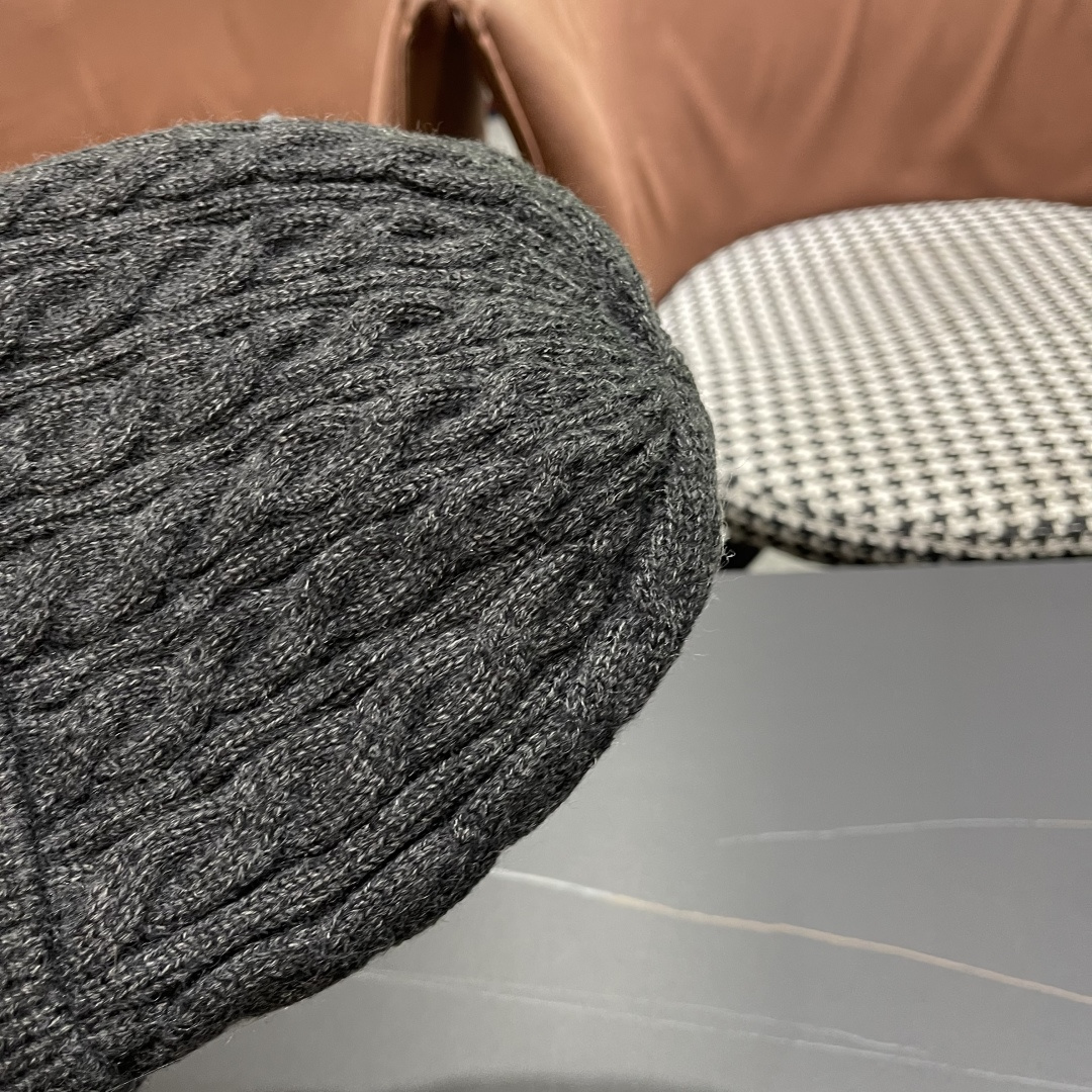  迪奥2025冬款针织帽女D家冷帽保暖帽子菱格毛线帽男