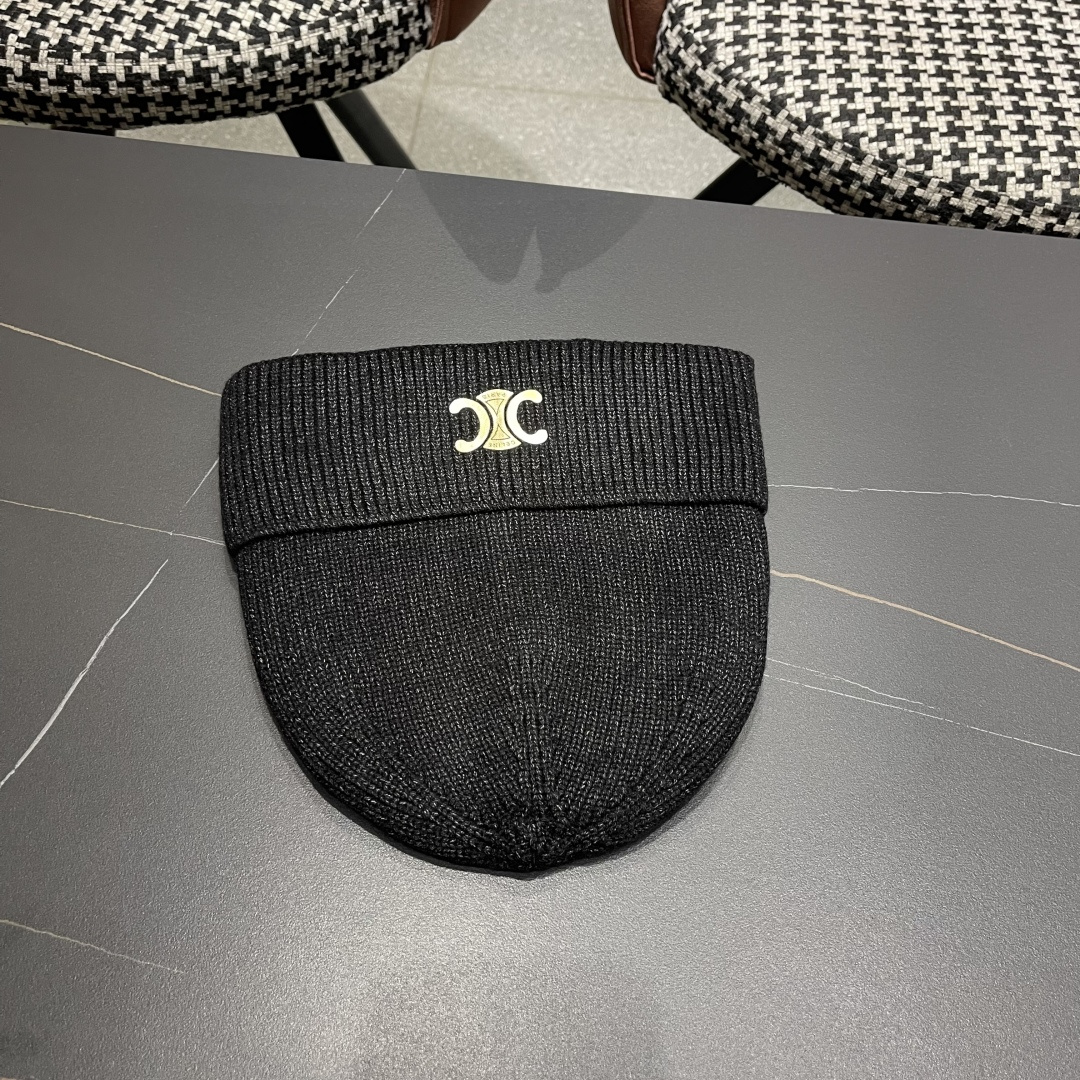  【CELINE赛琳】2025秋冬大牌logo针织毛线帽，百搭单品