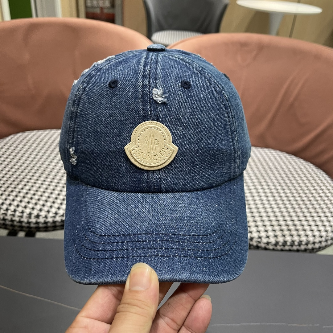  蒙口MONCLER2025新款牛仔棒球帽，时尚炸街单品，风格很OK，高品质舒适透气，凹造型很好看