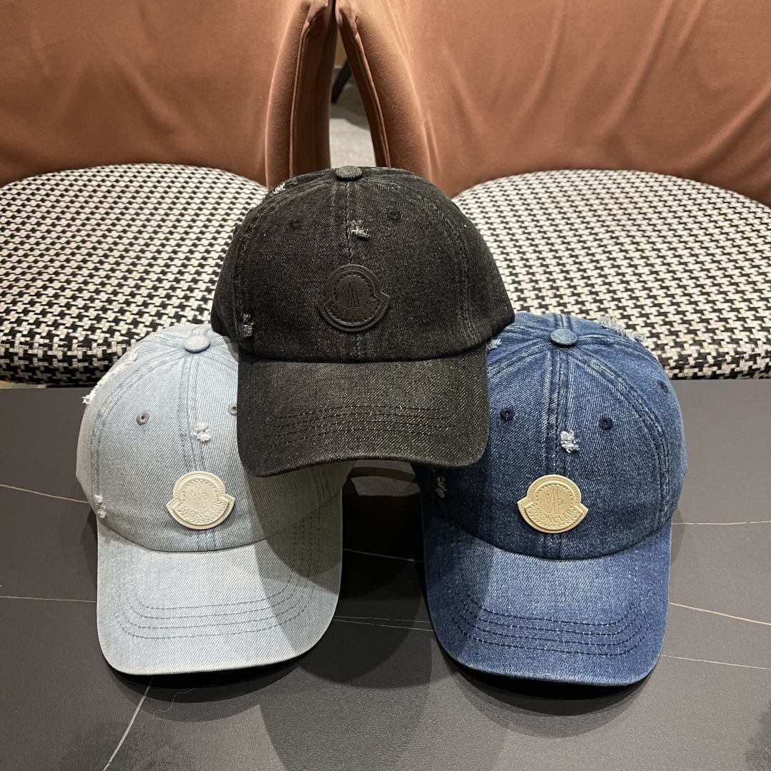  蒙口MONCLER2025新款牛仔棒球帽，时尚炸街单品，风格很OK，高品质舒适透气，凹造型很好看