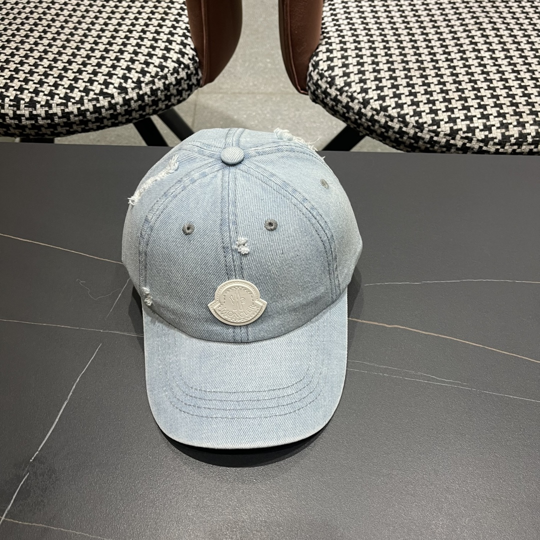  蒙口MONCLER2025新款牛仔棒球帽，时尚炸街单品，风格很OK，高品质舒适透气，凹造型很好看