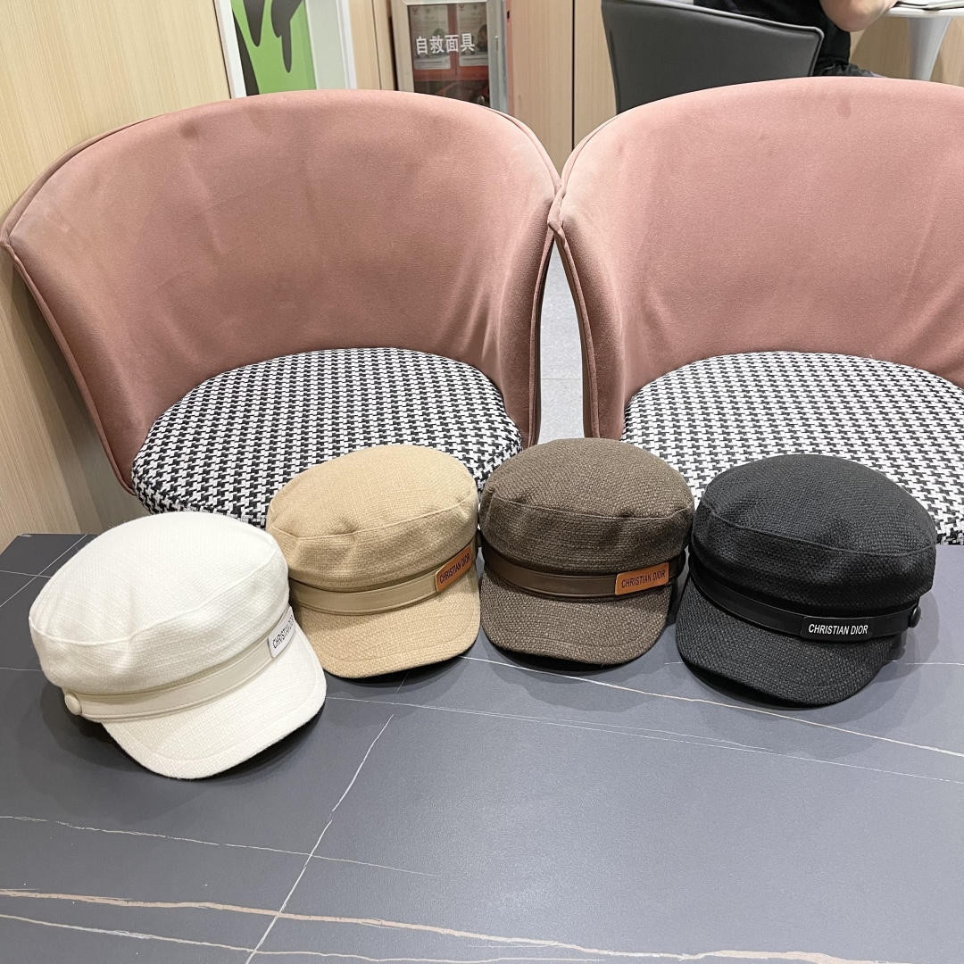  迪奥 韩版贝雷帽女早春新款高级感百搭品脸小八角帽报童画家帽子
