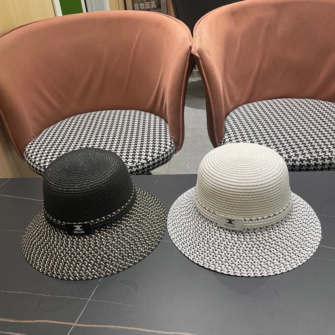 【CELINE赛琳】2025新款拼色草帽，出街必备超好搭配，赶紧入手！