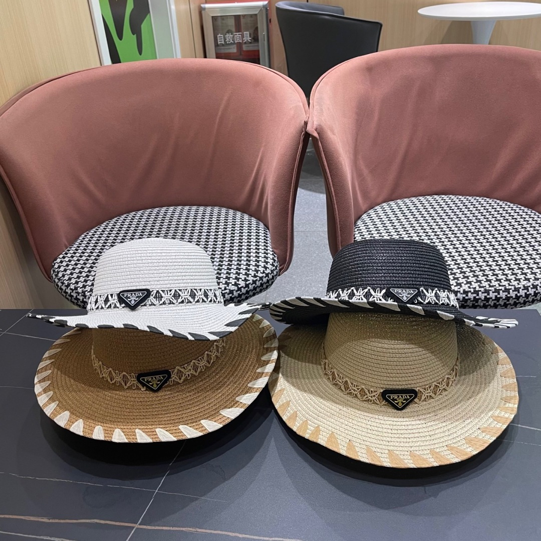  PRADA普拉达 2025新款大沿礼帽盆帽草帽，出街必备超好搭配，
