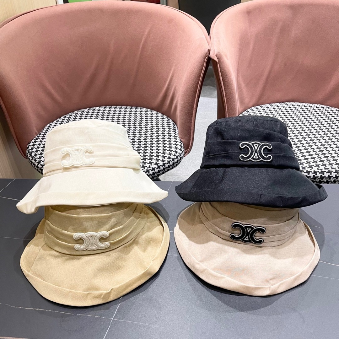  【CELINE赛琳】2025新款韩版蝴蝶结百搭显脸小防晒渔夫帽，出街必备