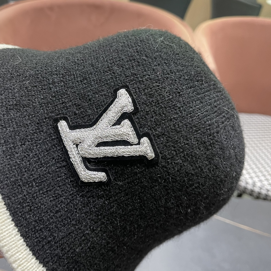  lv路易威登2025新款帽子女秋冬季加绒保暖毛绒绒渔夫帽大头围显脸小韩版盆帽