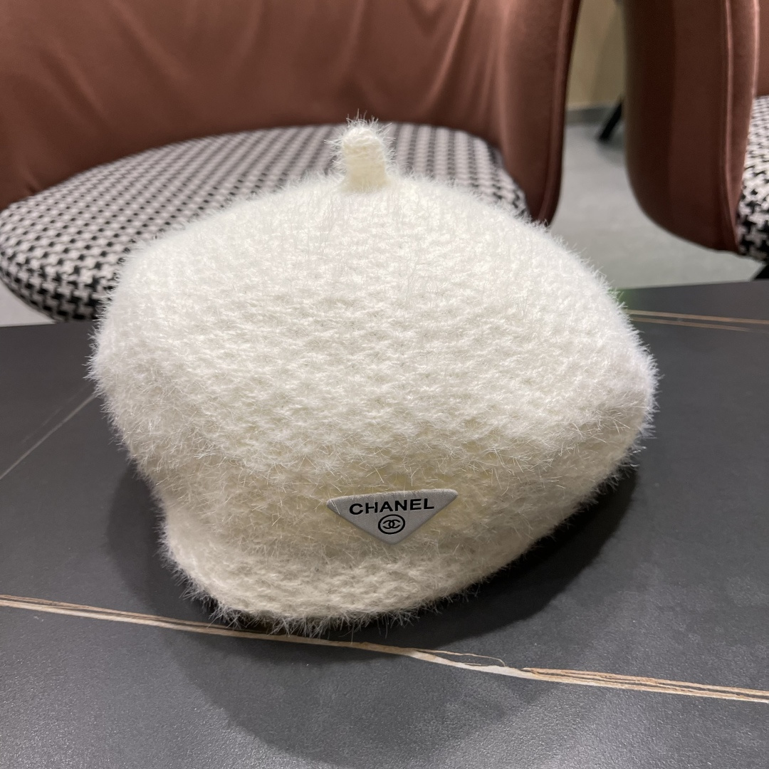 Chanel香奈儿羊毛贝雷帽，小香风高级面料定制，头围57cm