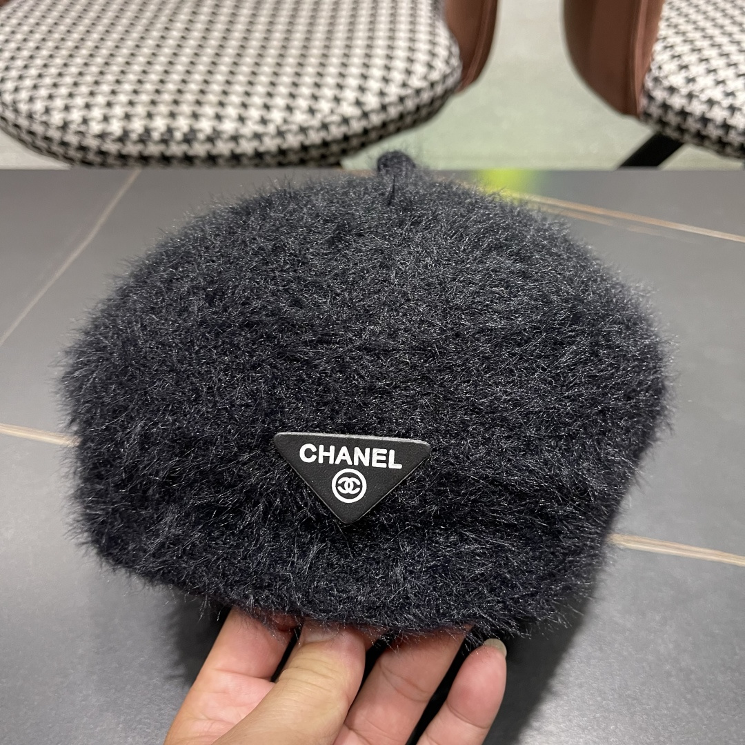  Chanel香奈儿羊毛贝雷帽，小香风高级面料定制，头围57cm