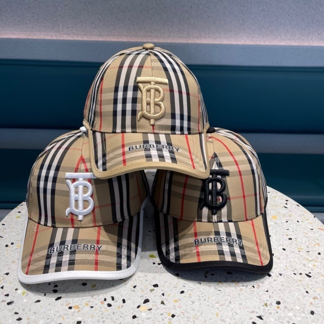 巴宝莉Burberry 官网原单刺绣棒球帽 格纹复古时尚四季搭配单品