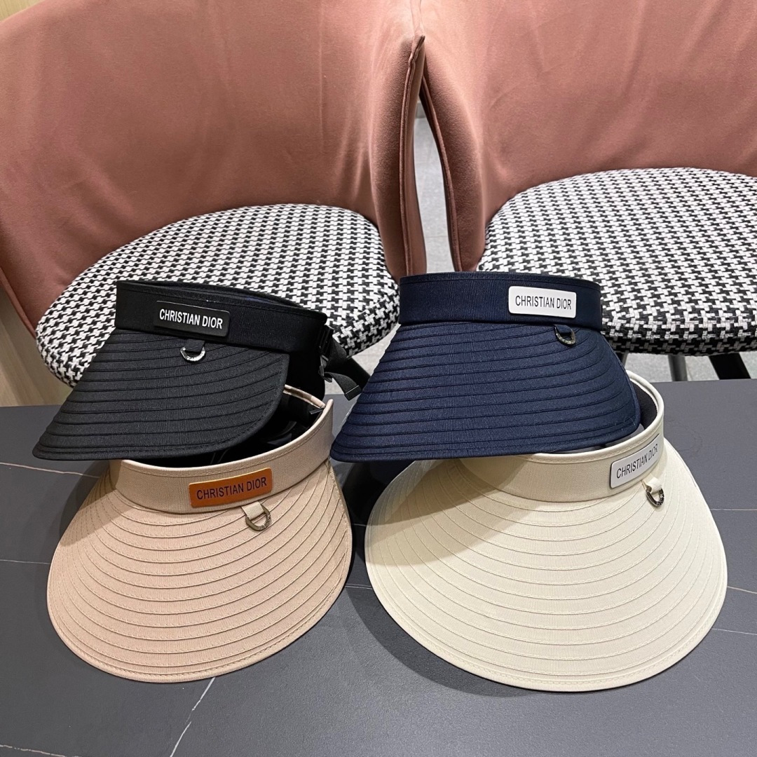  【迪奥DIOR】2025加大帽檐空顶帽女遮阳防晒夏季双层防紫外线
发箍骑车不翻太阳帽子