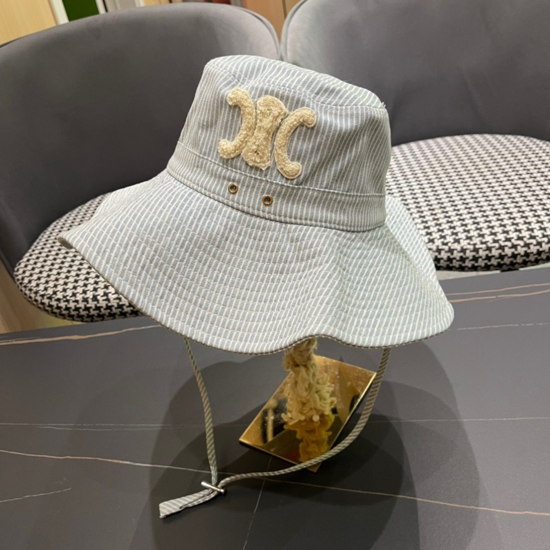  CELINE赛琳 高版本新款上架简约刺绣渔夫帽🧢日韩风格，随便搭配都超好看！出门旅游，绝对要入手的一款
