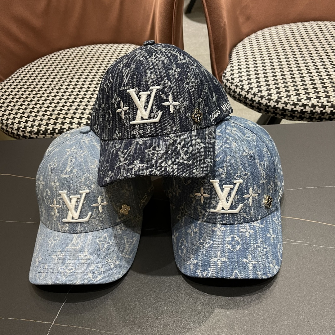  lv路易威登2025新款高端潮牌春夏新款四季百搭男女个性时尚铁环显脸小鸭舌帽棒球帽子