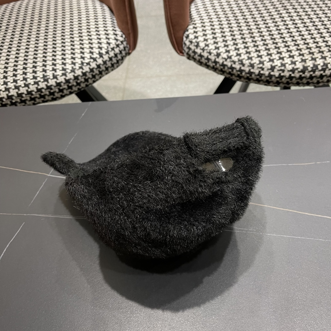  蒙口moncler棒球帽女秋冬季韩版百搭大头围保暖鸭舌帽显脸小毛绒帽子