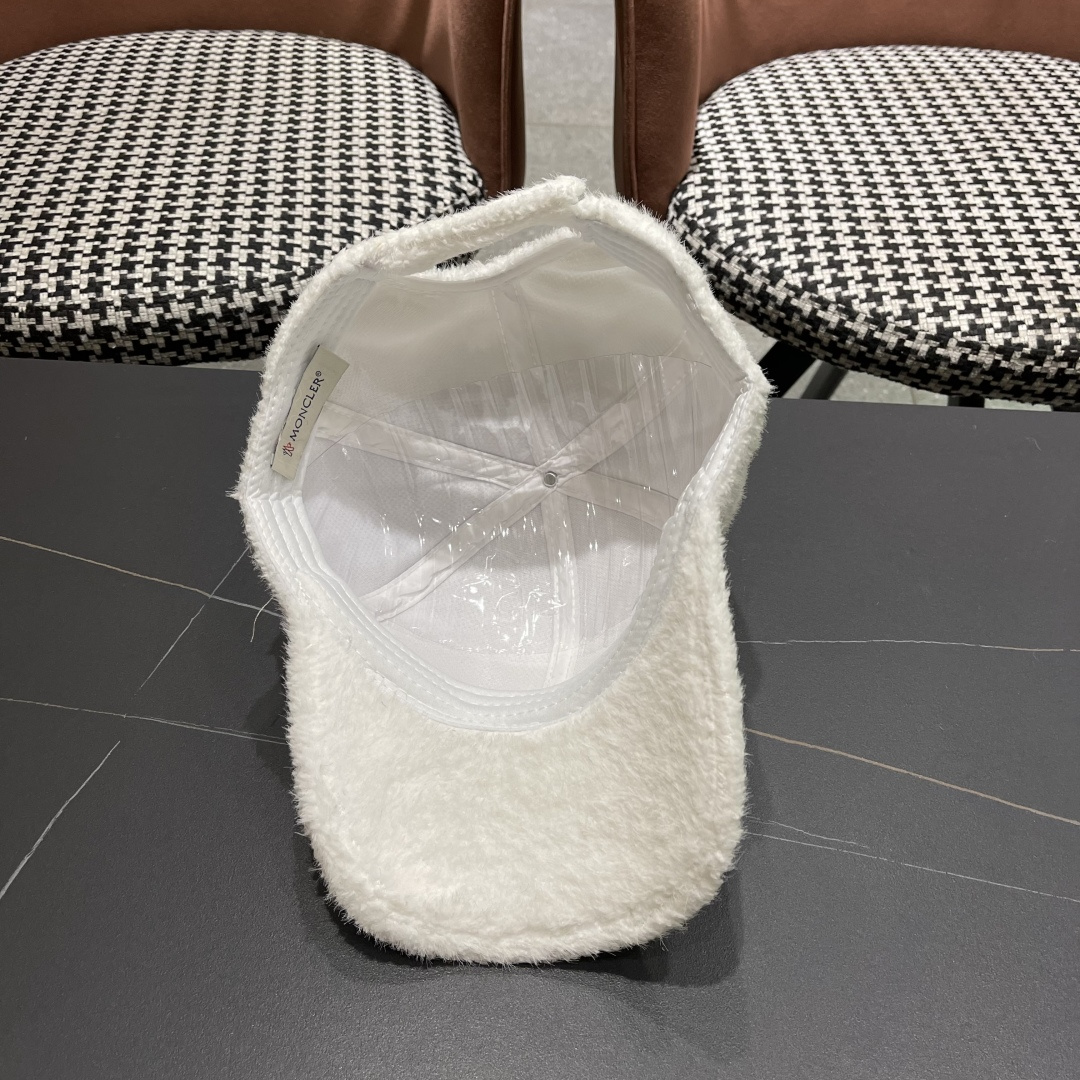  蒙口moncler棒球帽女秋冬季韩版百搭大头围保暖鸭舌帽显脸小毛绒帽子
