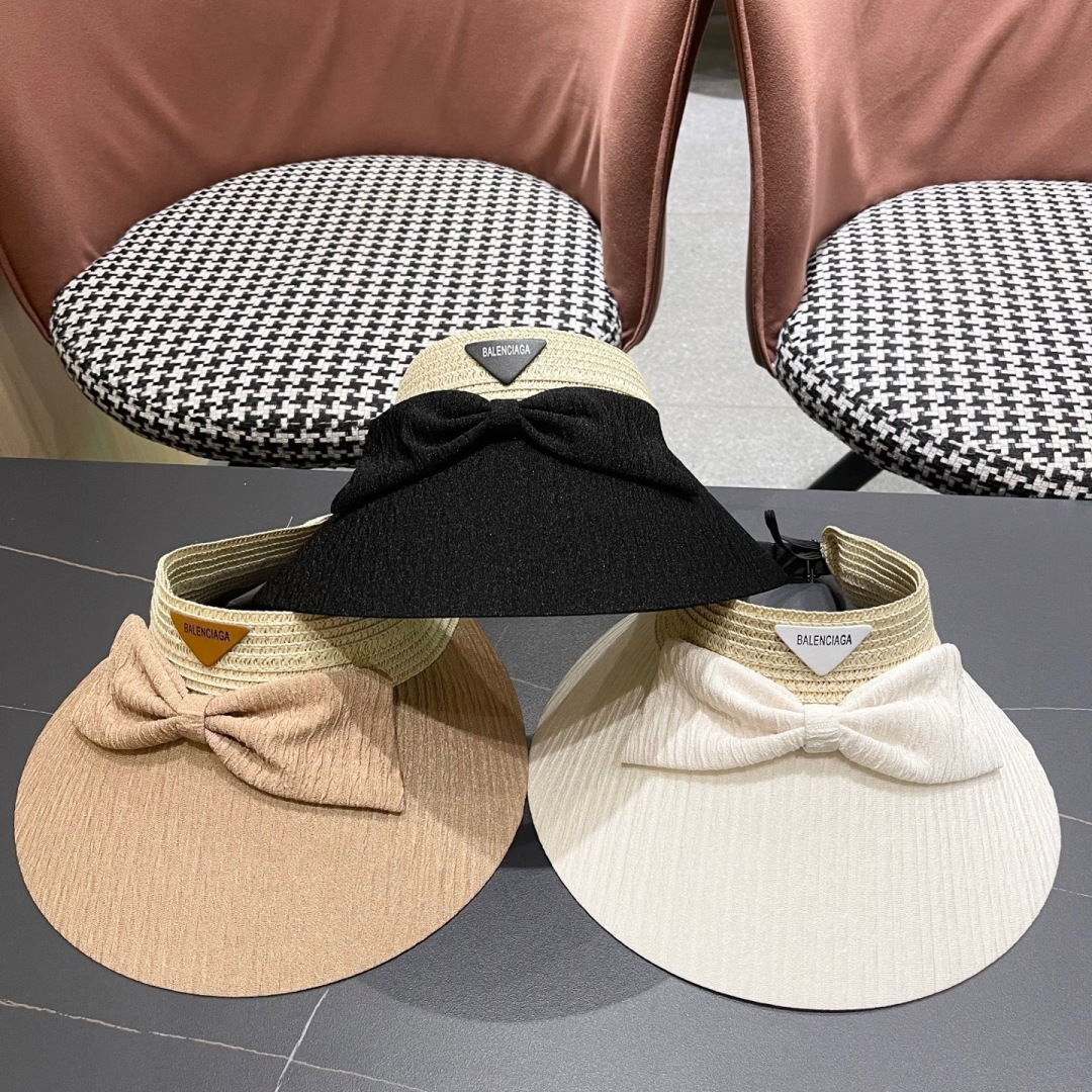  balenciaga 巴黎世家 2025新款韩版夏天蝴蝶结空顶帽版型正！夏季必入！