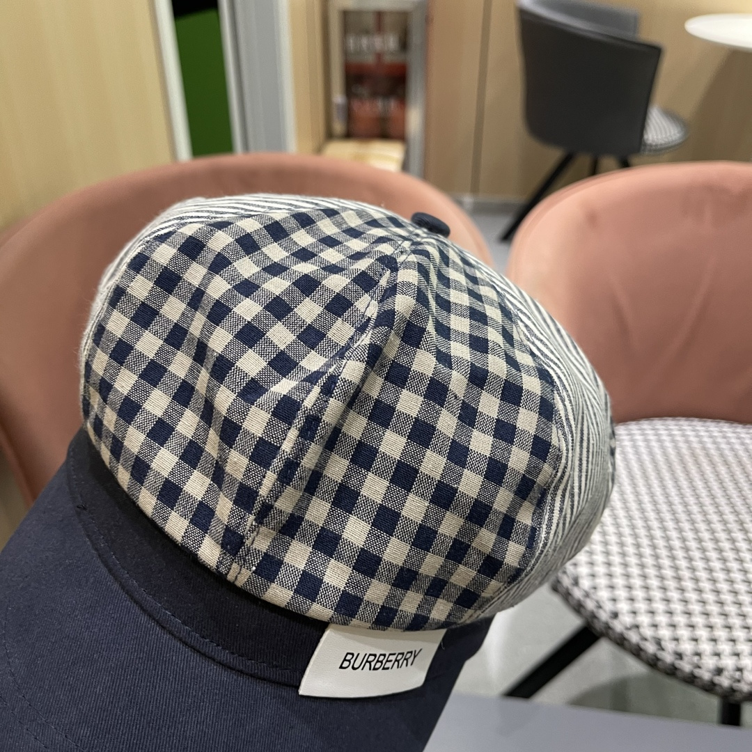  巴宝莉BURBERRY 新款八角帽子女春秋季韩版时尚百搭显脸小报童帽画家帽鸭舌帽格纹