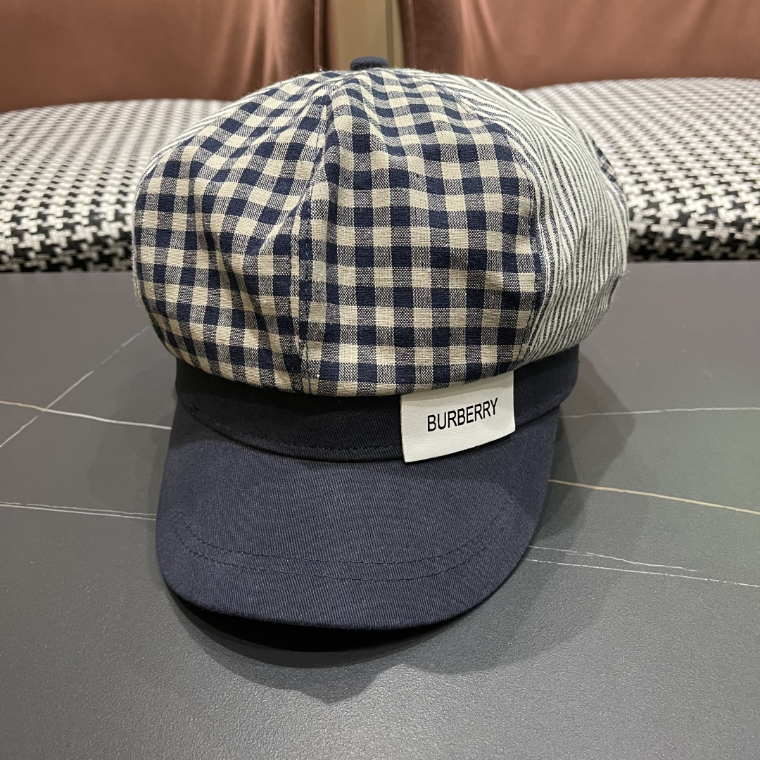  巴宝莉BURBERRY 新款八角帽子女春秋季韩版时尚百搭显脸小报童帽画家帽鸭舌帽格纹