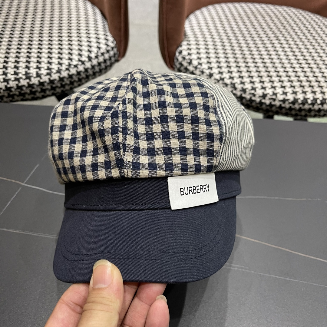  巴宝莉BURBERRY 新款八角帽子女春秋季韩版时尚百搭显脸小报童帽画家帽鸭舌帽格纹