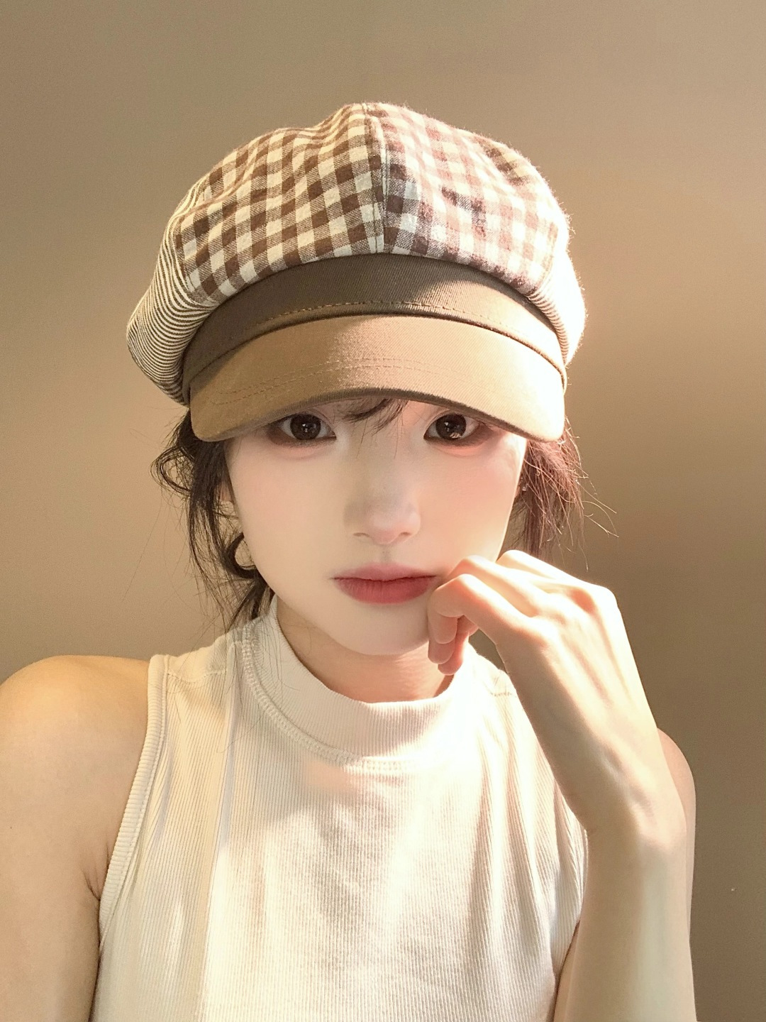  巴宝莉BURBERRY 新款八角帽子女春秋季韩版时尚百搭显脸小报童帽画家帽鸭舌帽格纹