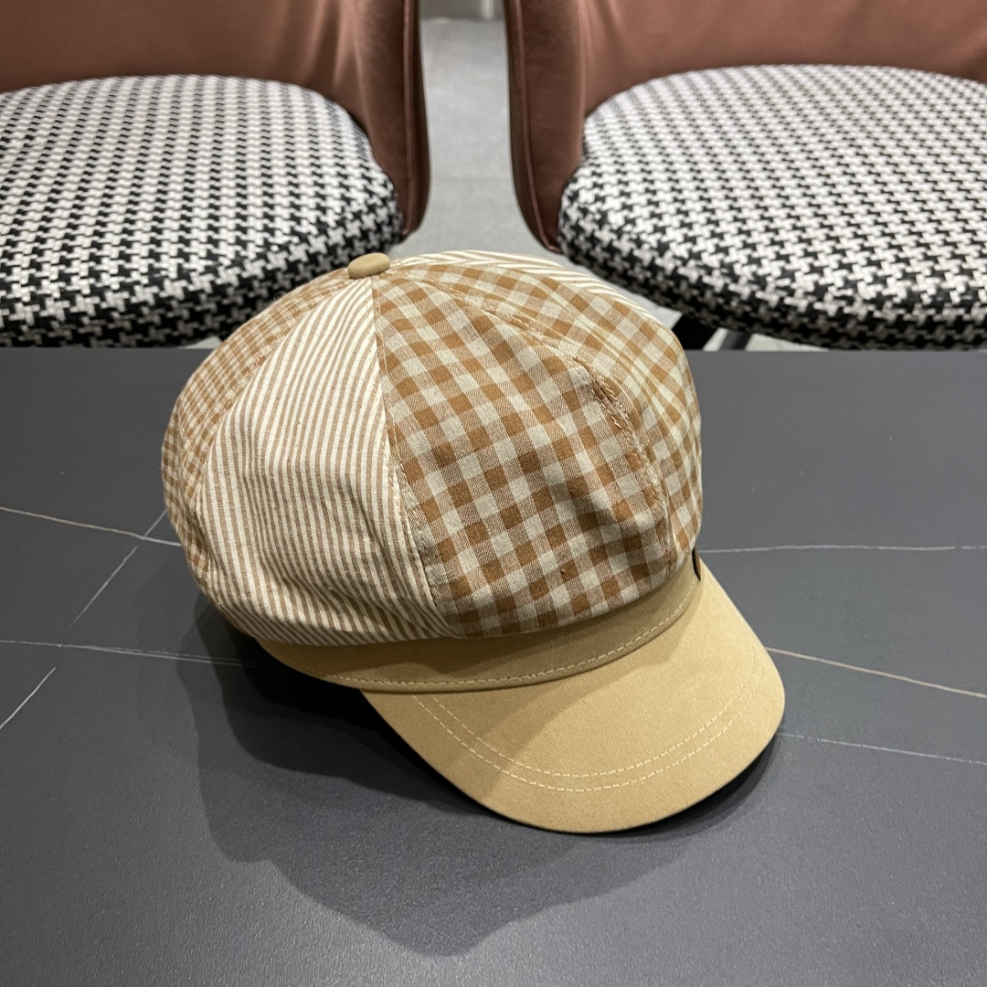  巴宝莉BURBERRY 新款八角帽子女春秋季韩版时尚百搭显脸小报童帽画家帽鸭舌帽格纹