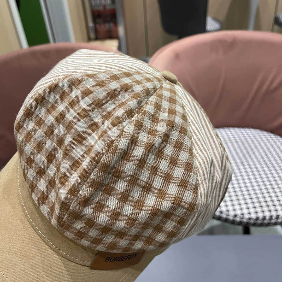  巴宝莉BURBERRY 新款八角帽子女春秋季韩版时尚百搭显脸小报童帽画家帽鸭舌帽格纹