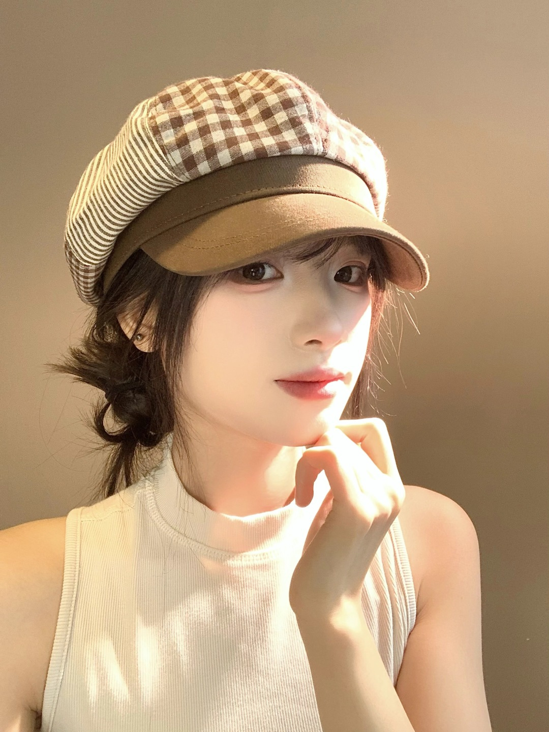  巴宝莉BURBERRY 新款八角帽子女春秋季韩版时尚百搭显脸小报童帽画家帽鸭舌帽格纹