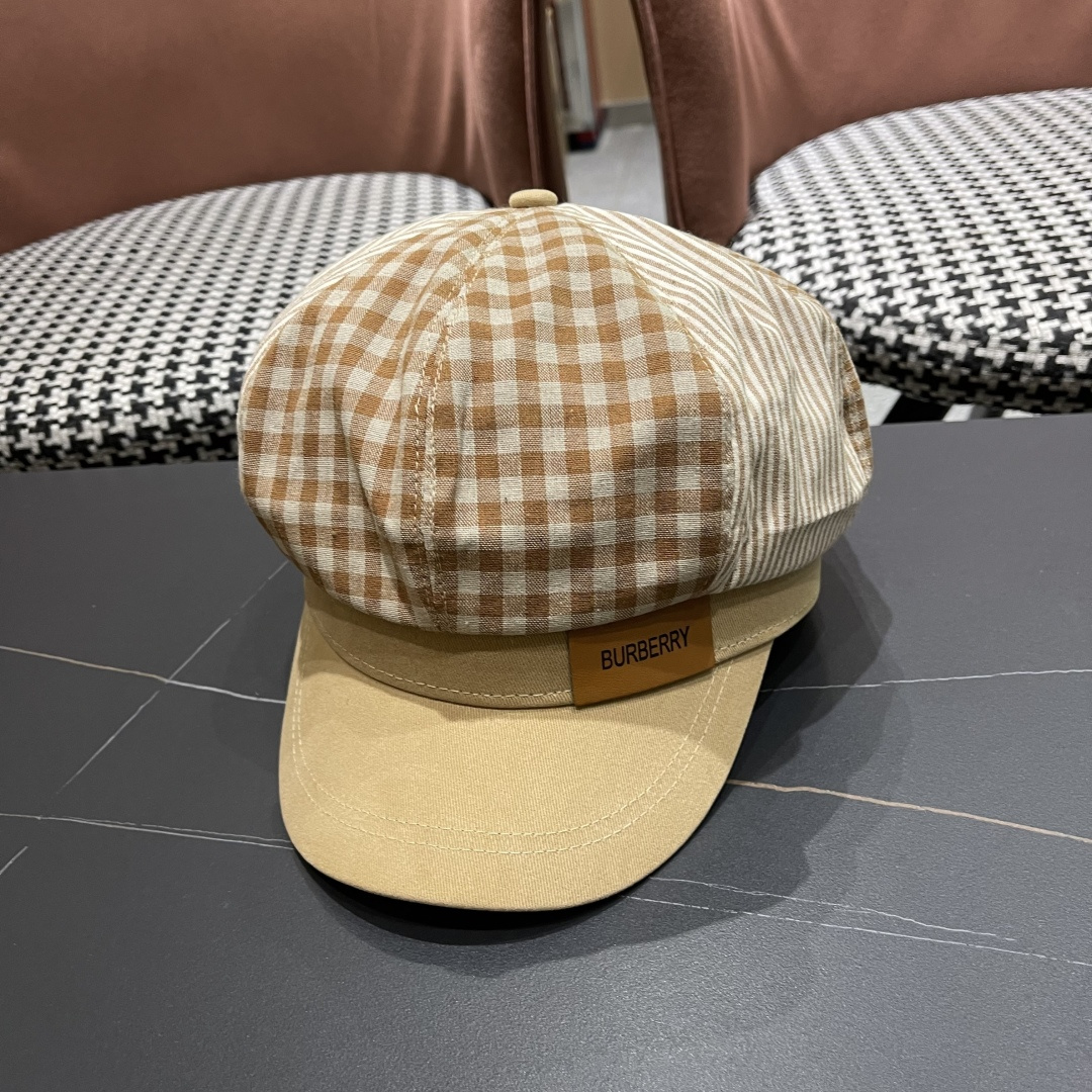  巴宝莉BURBERRY 新款八角帽子女春秋季韩版时尚百搭显脸小报童帽画家帽鸭舌帽格纹