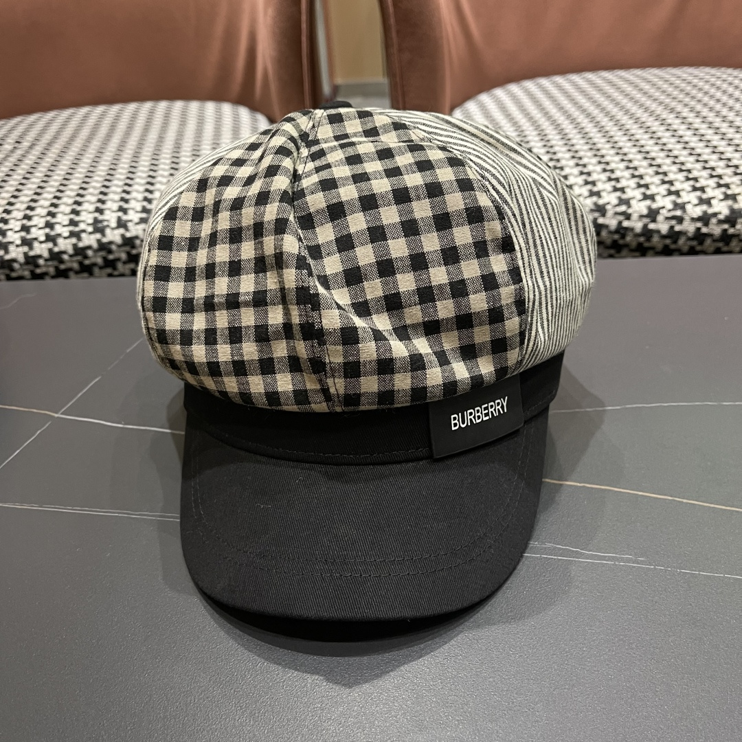 巴宝莉BURBERRY 新款八角帽子女春秋季韩版时尚百搭显脸小报童帽画家帽鸭舌帽格纹