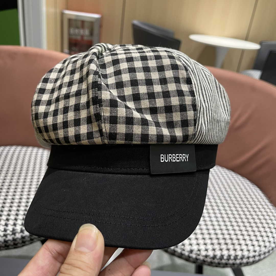  巴宝莉BURBERRY 新款八角帽子女春秋季韩版时尚百搭显脸小报童帽画家帽鸭舌帽格纹