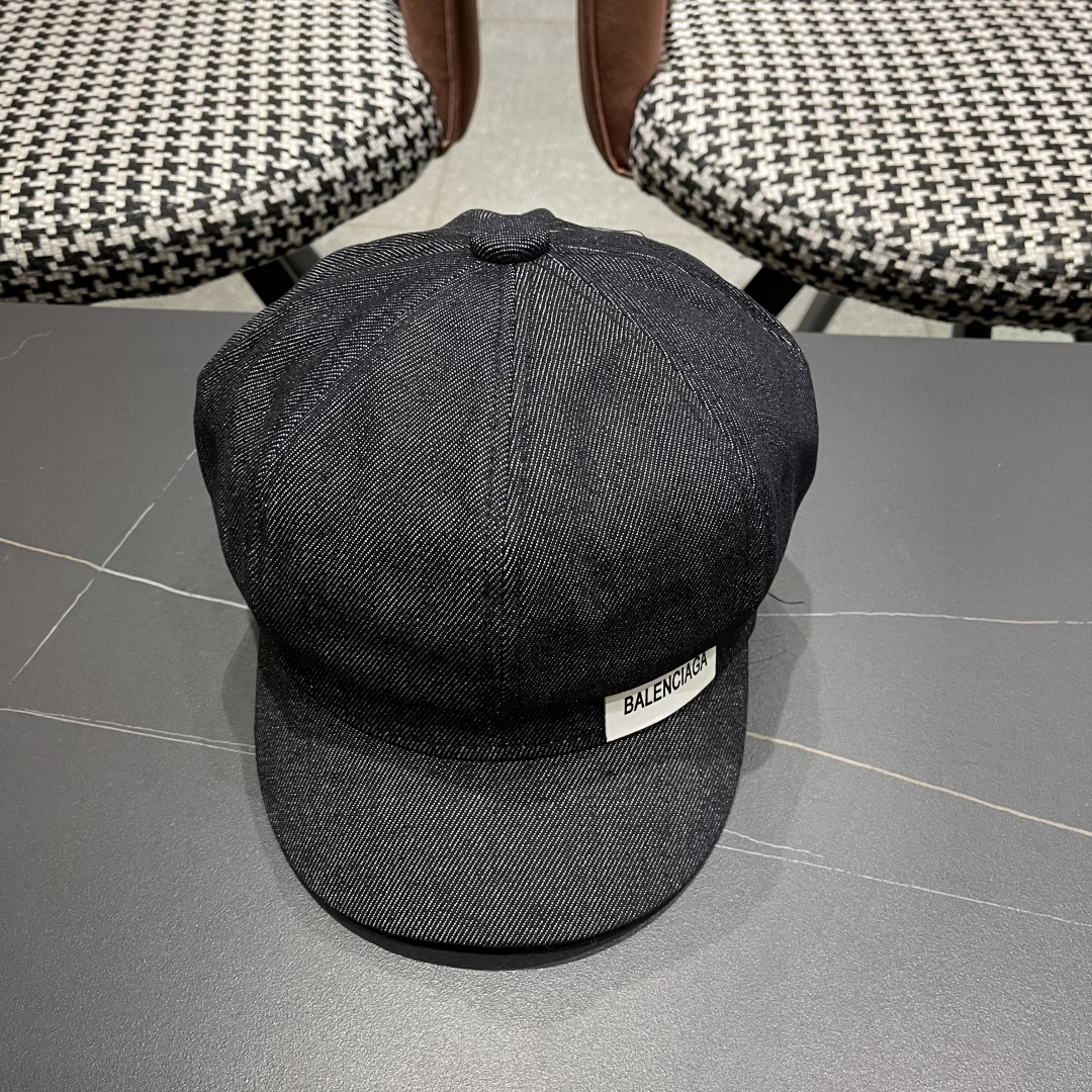  巴黎世家 Balenciaga 秋冬新款牛仔风八角帽子女情侣款休
闲男户外运动宽檐鸭舌贝雷帽男