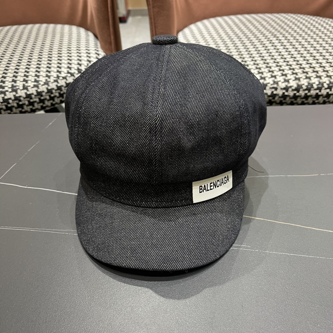  巴黎世家 Balenciaga 秋冬新款牛仔风八角帽子女情侣款休
闲男户外运动宽檐鸭舌贝雷帽男