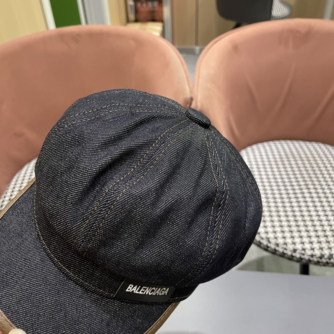  巴黎世家 Balenciaga 秋冬新款牛仔风八角帽子女情侣款休
闲男户外运动宽檐鸭舌贝雷帽男