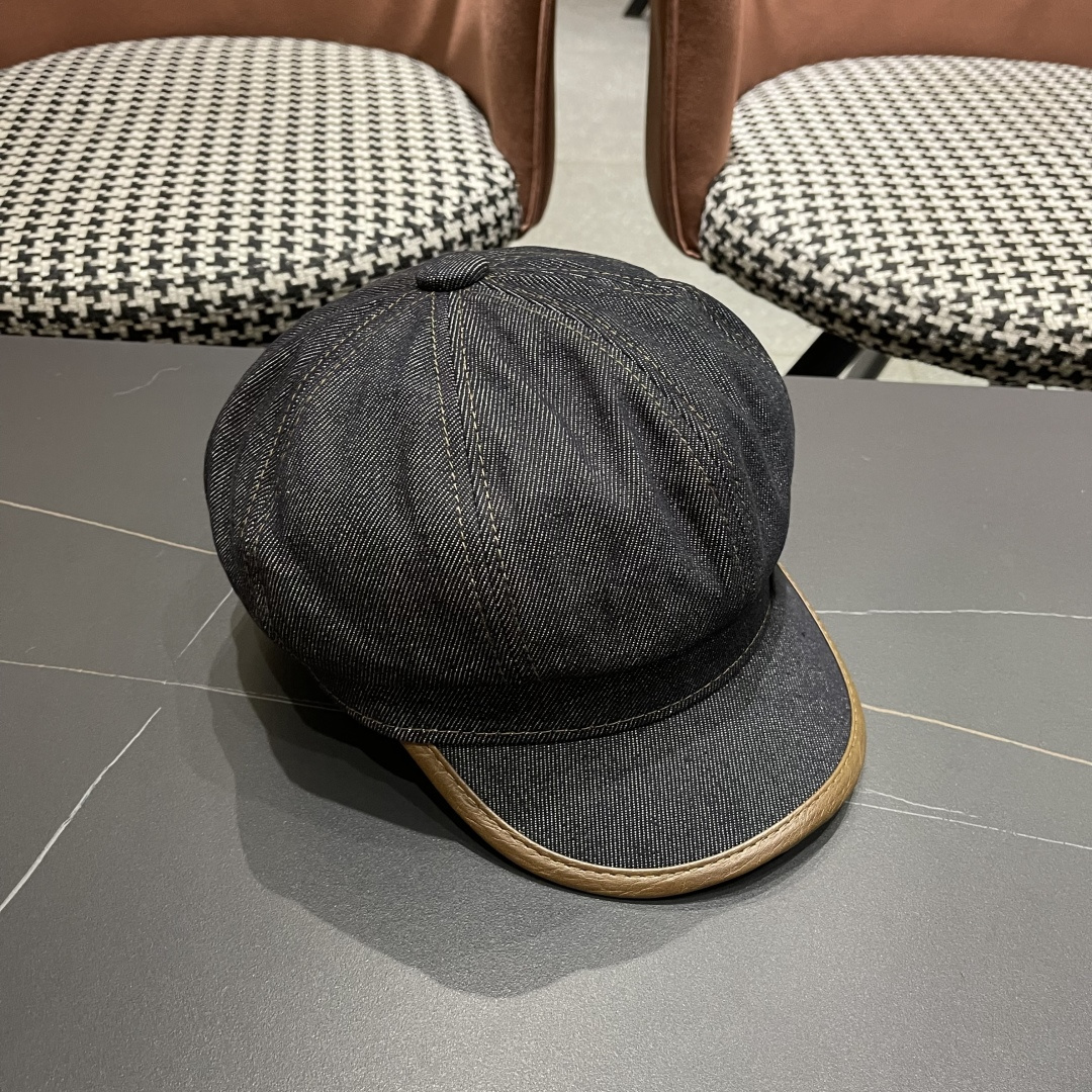  巴黎世家 Balenciaga 秋冬新款牛仔风八角帽子女情侣款休
闲男户外运动宽檐鸭舌贝雷帽男