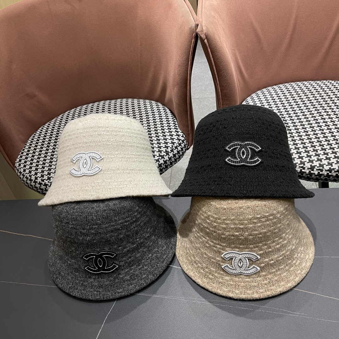  Chanel香奈儿羊羔绒帽子女冬款2025新款渔夫帽女士秋冬季毛绒百搭防寒保暖盆帽