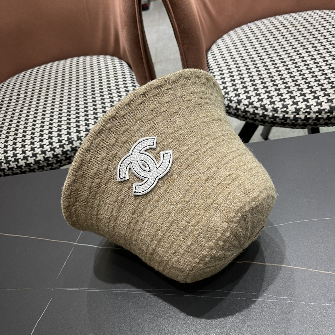  Chanel香奈儿羊羔绒帽子女冬款2025新款渔夫帽女士秋冬季毛绒百搭防寒保暖盆帽