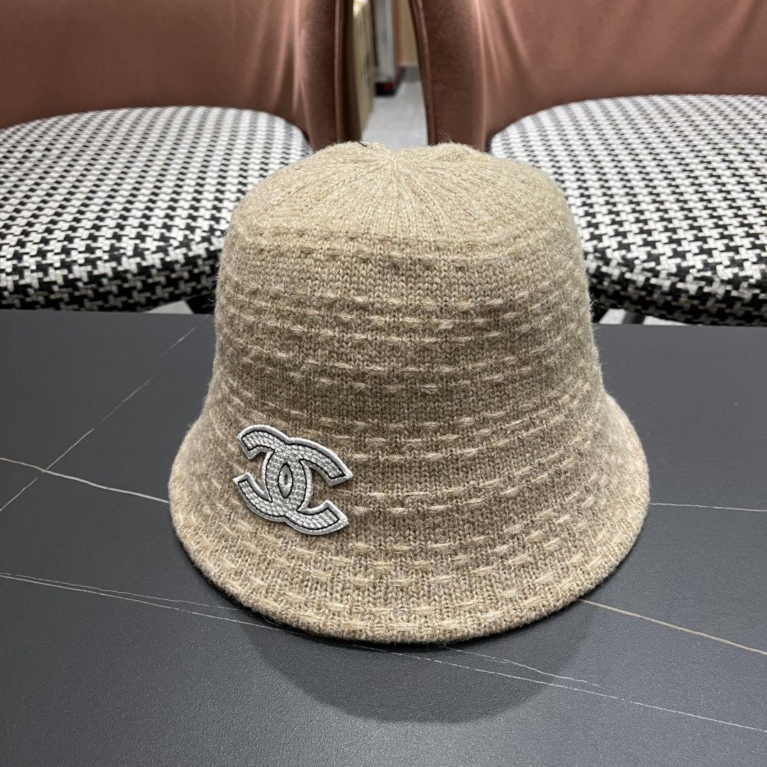  Chanel香奈儿羊羔绒帽子女冬款2025新款渔夫帽女士秋冬季毛绒百搭防寒保暖盆帽