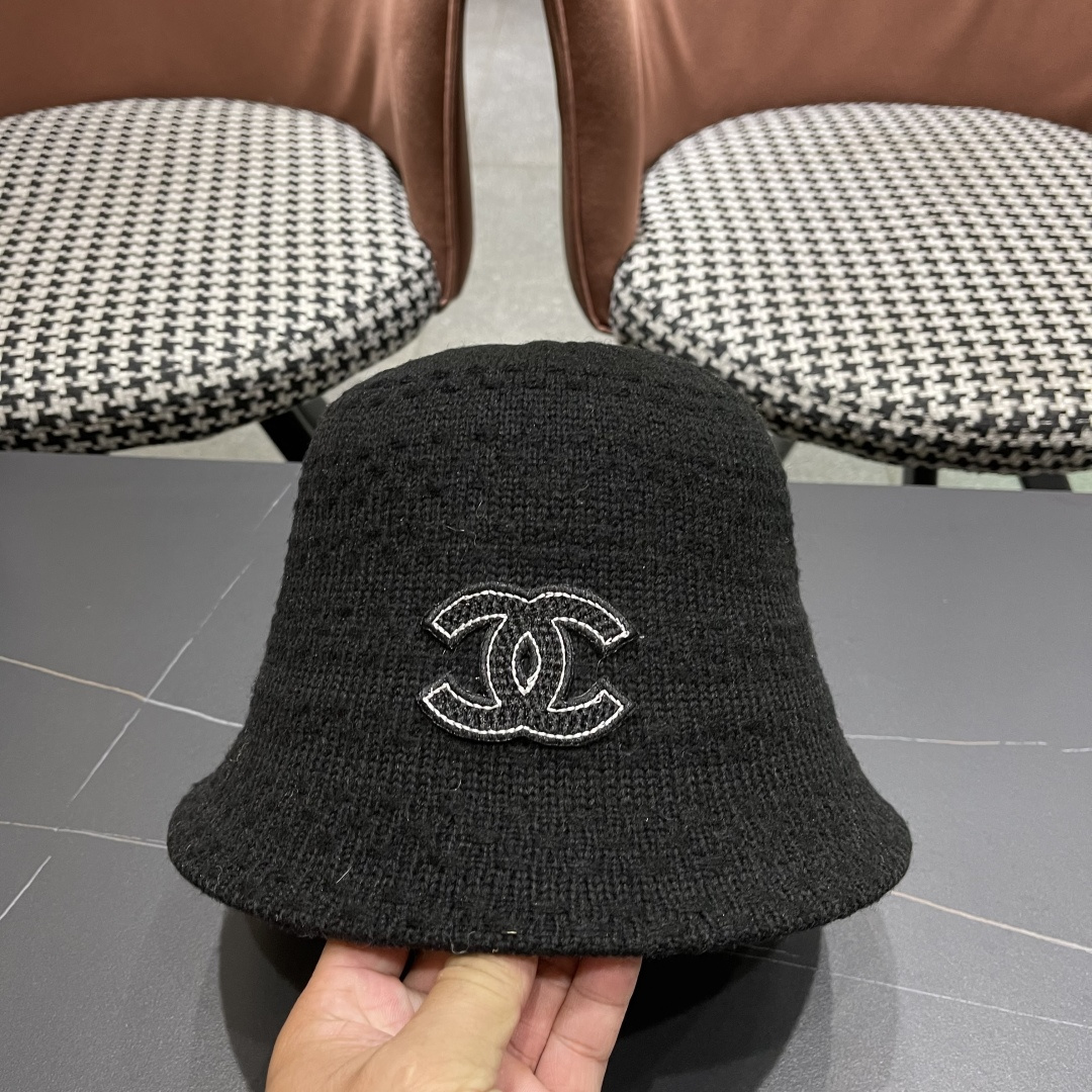  Chanel香奈儿羊羔绒帽子女冬款2025新款渔夫帽女士秋冬季毛绒百搭防寒保暖盆帽