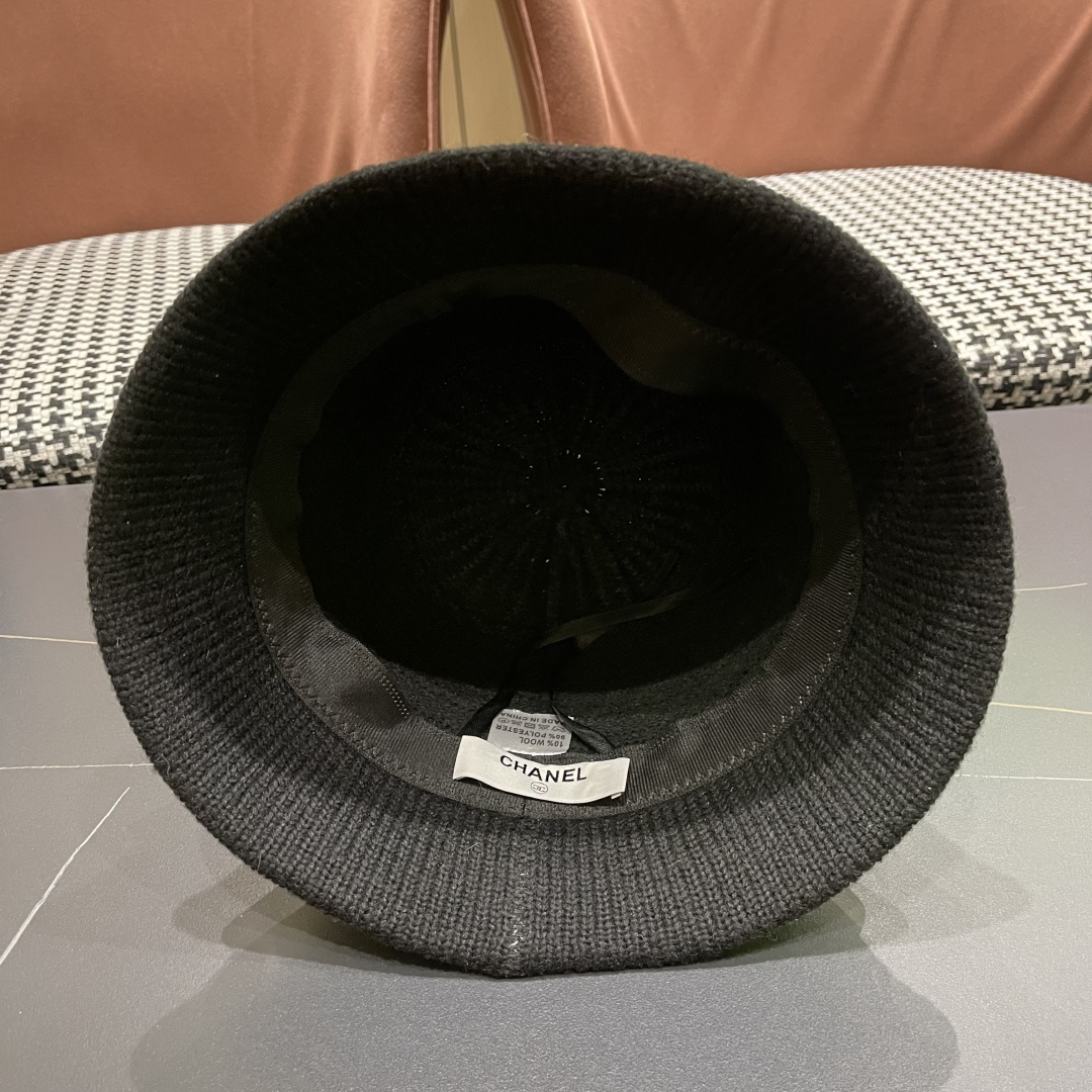  Chanel香奈儿羊羔绒帽子女冬款2025新款渔夫帽女士秋冬季毛绒百搭防寒保暖盆帽